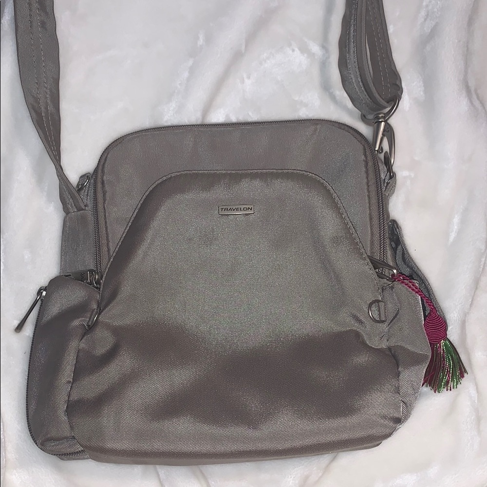 Travelon Compact Crossbody Bag in Taupe